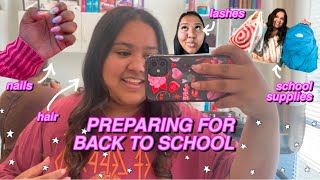 preparing for back to school: freshman year (school supplies, lashes, hair, nails, etc)