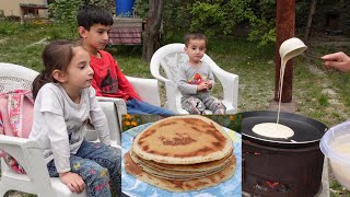 We Made A Delicious Pancakes! How To Make Pancake At Home By Mountain Cooking🍮🍮