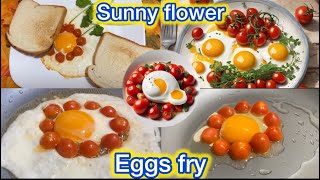 SUNNY FLOWER EGG FRY. SUNNY SIDE UP EGG FRY WITH CHERRY TOMATOES. #easyrecipe