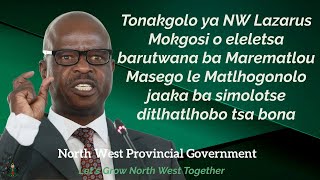 NW Premier Mokgosi on Matric class of 2024 examination