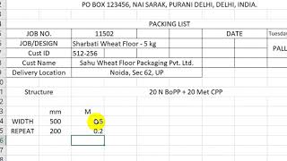 Making Packing List with Meter Square (M²) and pcs