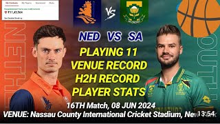 NED vs SA Dream11 Prediction| NED vs SA Prediction | Netherlands vs South Africa 16TH World Cup 2024