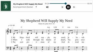 1014 My Shepard Will Supply My Need | Fingerstyle Guitar with SATB Sheet And Chords