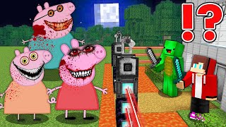 PEPPA PIG EXE FAMILY vs JJ and Mikey SECURITY House  - in Minecraft Challenge Maizen!