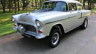 1955 Chevy Gasser, built 496 big block, street legal with a/c, disc brakes