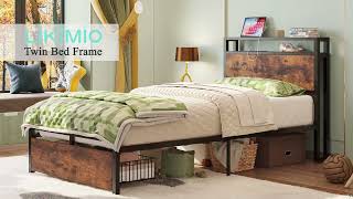 LIKIMIO Twin Bed Frames with Drawer