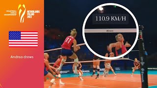 Legendary moment | Andrea Dreaws | Spike 110.9 KM/H | WCH 2022 | เเอนเดรีย ดรูวส์