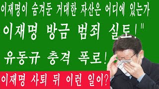 [속보] 유동규 충격 폭로! "이재명 방금 범죄 실토!" 이재명이 숨겨둔 거대한 자산은 어디에 있는가? 이재명 사퇴 뒤 이런 일이? 김혜경 문재인 울고불고 난리!