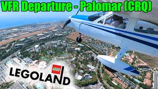 Full Palomar Airport (CRQ) VFR Departure  Over Legoland & Beaches - Cessna C177B