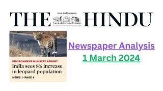 1 March 2024 || The Hindu Newspaper Analysis || 1 March Current Affairs