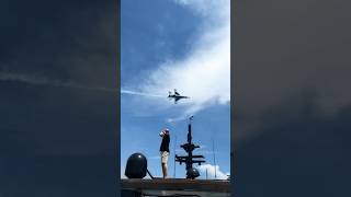 Thunderbird solo rips passed luxury yacht! #f16