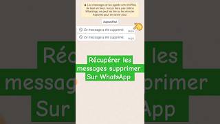 Récupérer les messages supprimés sur ton WhatsApp Messenger #messi #message #whatsapp #samsung