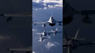  F/A-18 Super Hornets de EEUU y los F-16 Fighting Falcons griegos