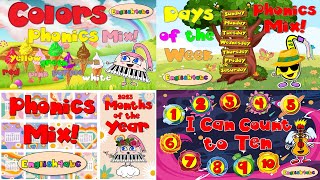 Colors / Days of the Week / Months of the Year / Numbers (1-10) / Compilation / Phonics Mix!