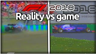 CRASH F1 IN REAL VS IN GAME(F1 2018 MOD)