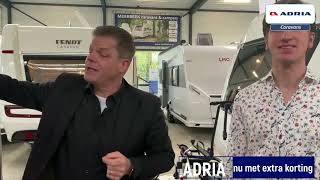 review primeur Adria Aviva 522 PT € 3354,= korting Adria caravans 2023 nu bij Meerbeek Caravans