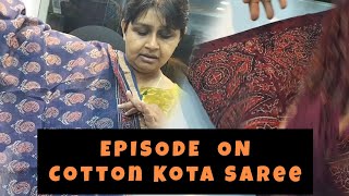 Episode On Pure Cotton Kota Saree Hand Block Printed