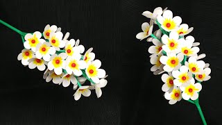 How to make simple paper flowers, flower making with paper, paper flowers easy, craft flower