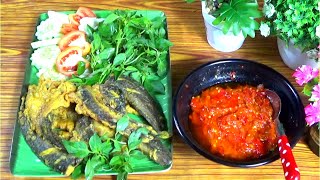 LELE GORENG TEPUNG SAMBAL MERAH // Fried catfish with red chili sauce