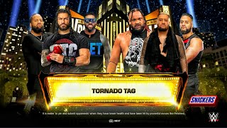 The Bloodline Vs Roman Reigns, Jimmy Uso & The "YEET" Jey Uso - Tornado Tag Team Match | WWE 2k24