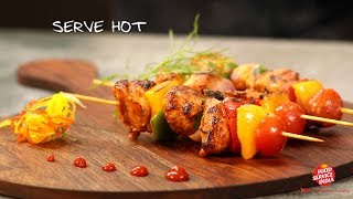 Spicy skewered Chicken Kebab with Chipotle Salsa