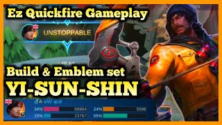 YI SUN-SHIN BEST BUILD 2020, YI SUN SHIN MOBILE LEGENDS, HYPER CARRY GAMEPLAY, SEASON 18 META, MLBB