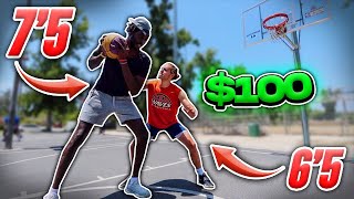 Score On Me, You Get $100 vs 7'5" Hooper & Random People!