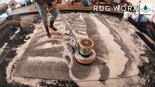 Fully Washing A Viscose Rug | Satisfying Speed Cleaning ASMR