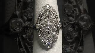 Aituzzi Art Deco Platinum Diamond Ring