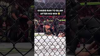 Khabib and team ran to Islam Makhachev after his win