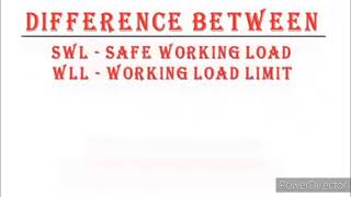 What is SWL and WLL. SWL - Safe Working Load & WLL - Working Load Limit. #SafetyIsEverywhere #HSE