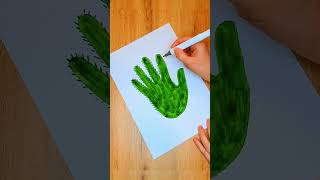 Кактус Малювання долонькою #cactus #painting #fypyoutube #creative #howtomake #ideas #fypシ #funny