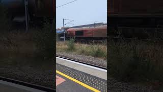 DB 66066 " Geoff Spencer " and 66205 at Grantham on RHTT duties