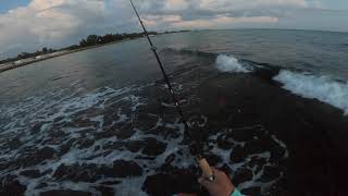 Fishing Into Sunset with Storm Rolling In