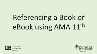 Referencing A Book Or eBook Using AMA 11th