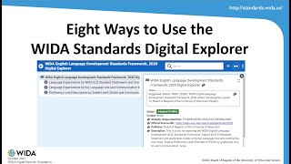 8 Ways to Use the WIDA Standards Digital Explorer