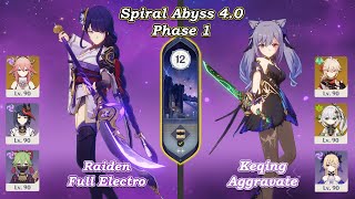 C4 Raiden Full Electro & C3 Keqing Aggravate | Spiral Abyss 4.0 | Fullstar | Genshin Impact