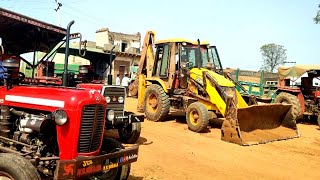 Jcb 3Dx Xpert Excellence Backhoe Loading Field Mud | Massey 241&1035 Tractor | Jcb and Tractor Video