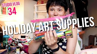 holiday art supplies & back to real life 🎨 STUDIO VLOG 34