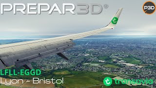 [P3D V5.1 l PMDG 737Ngxu l Lyon- Bristol l TrueEarthGB South