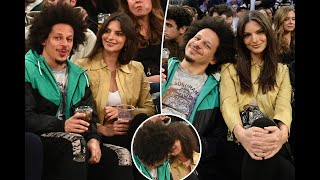 Emily Ratajkowski and Eric André cuddle up at the Knicks game