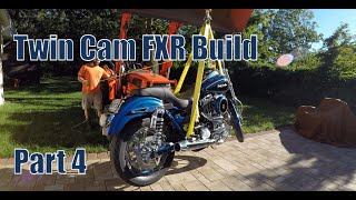 Harley FXR Twin Cam Build Part 4 | Thrashin Exhaust | RaceTech Shocks | Weighting bike | Oil gauge