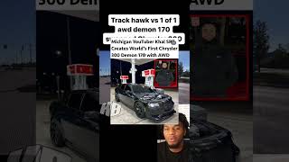 AWD Demon 170 vs 900Hp TrackHawk🤯 #youtubeshorts #racing