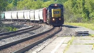 CSX eastbound mixed freight in Amsterdam NY with C40-8 leader!