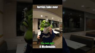 Furries go public Suiting at McDonald’s #fursuiters #cosplay #furries #costume #cosplayoutfit