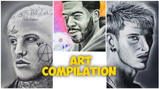 Drawing Kid Cudi, Lil Peep, MGK (drawing compilation)