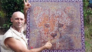 How to do Mosaic Art : Cheetah Cub, an experimental piece.