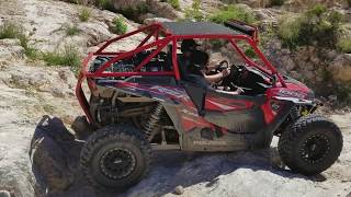 RZR XP1000 Rock Crawling Down Steep Hill