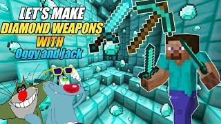 Let's make diamond weapons on Minecraft 🤑 || part 6