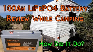 100 Amp Hour LiFePO4 Bluetooth Battery Review While Camping - AO Lithium 100AH Battery Review